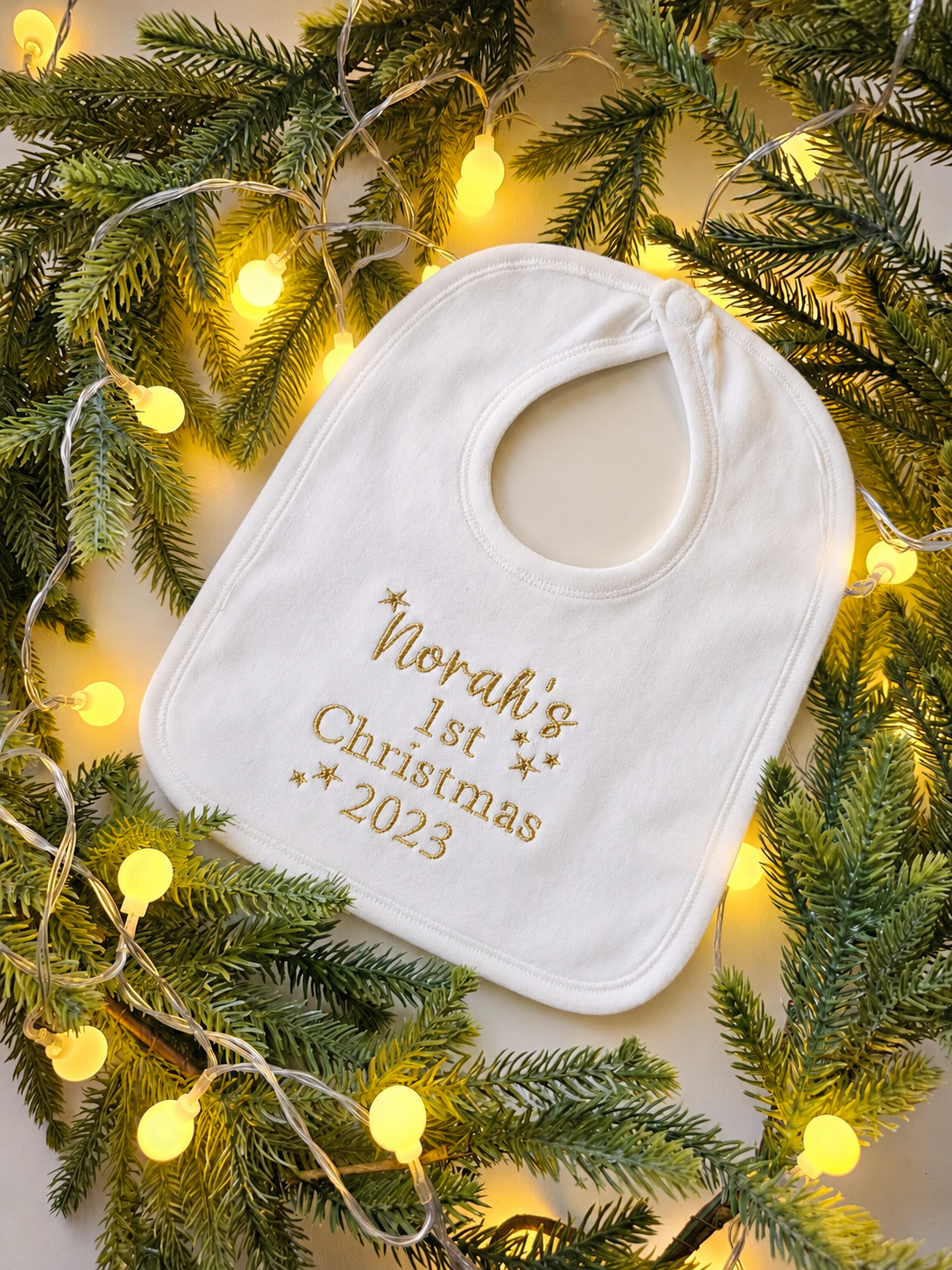 Personalised Baby's First Christmas Gift Set – Long-Sleeved Baby Vest & Bib 2026