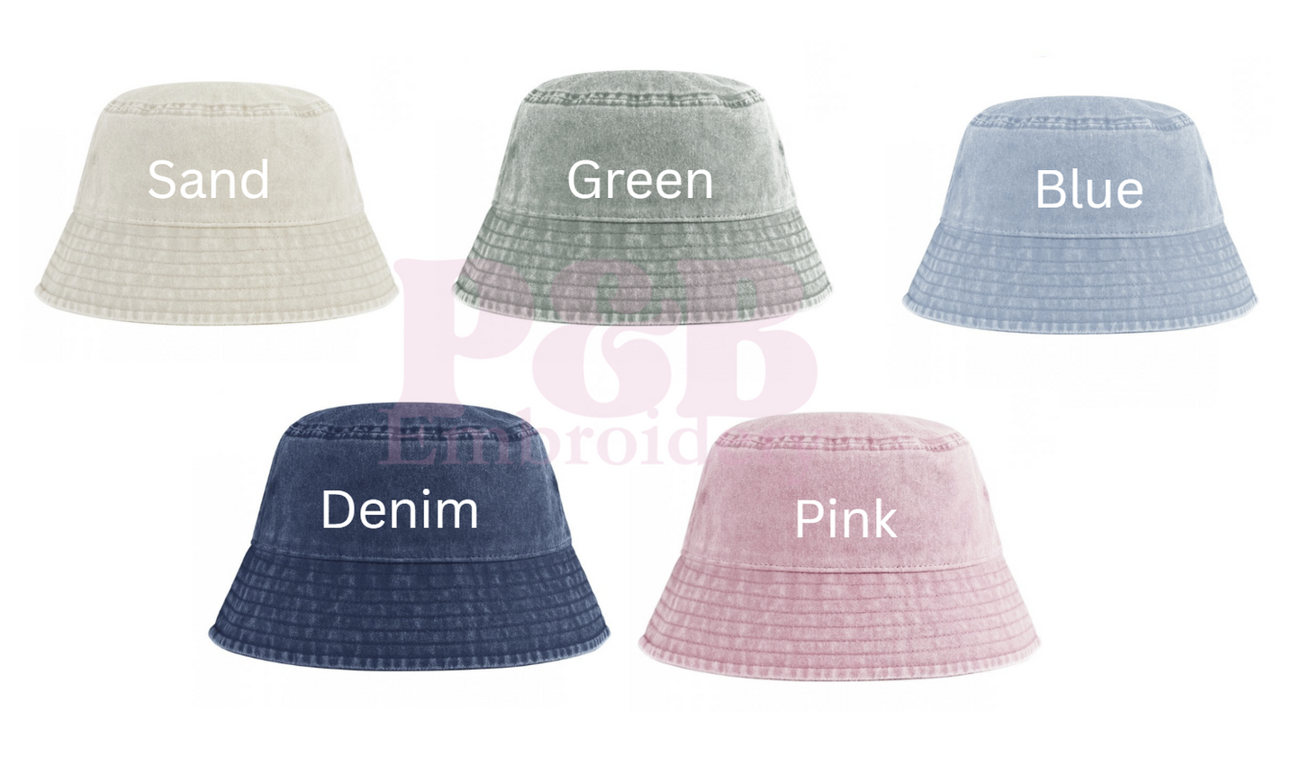 Personalised Bucket Hat | Embroidered Name Hat | Kids Minimalist Sun Hat (Ages 3–12)