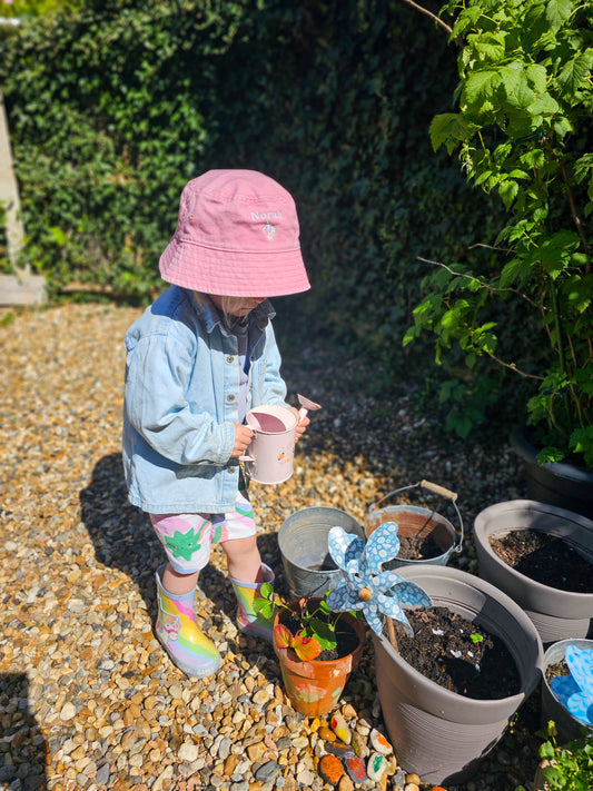 Personalised Bucket Hat with Name & Motif | Embroidered Kids Sun Hat (Ages 3–12)