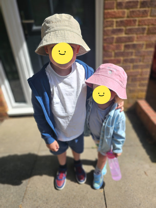 Personalised Bucket Hat | Embroidered Name Hat | Kids Minimalist Sun Hat (Ages 3–12)