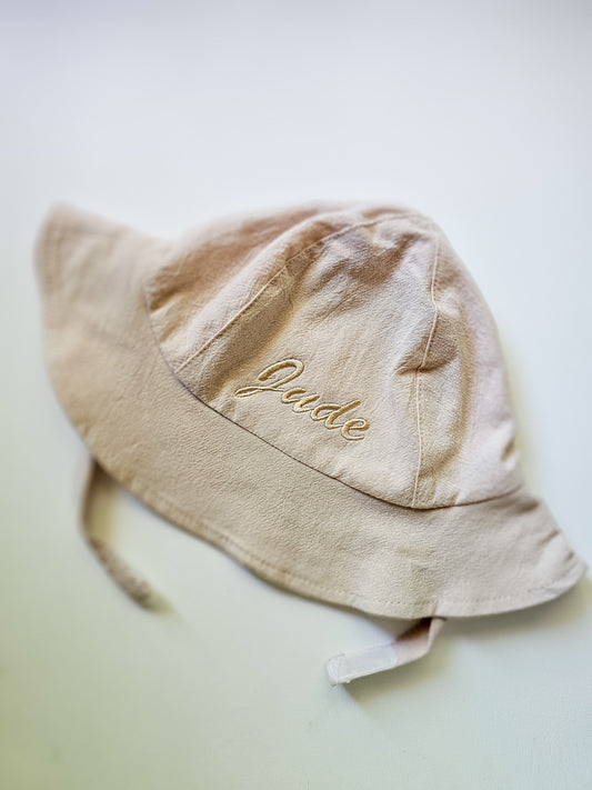 Personalised, Embroidered Baby Sun Hat