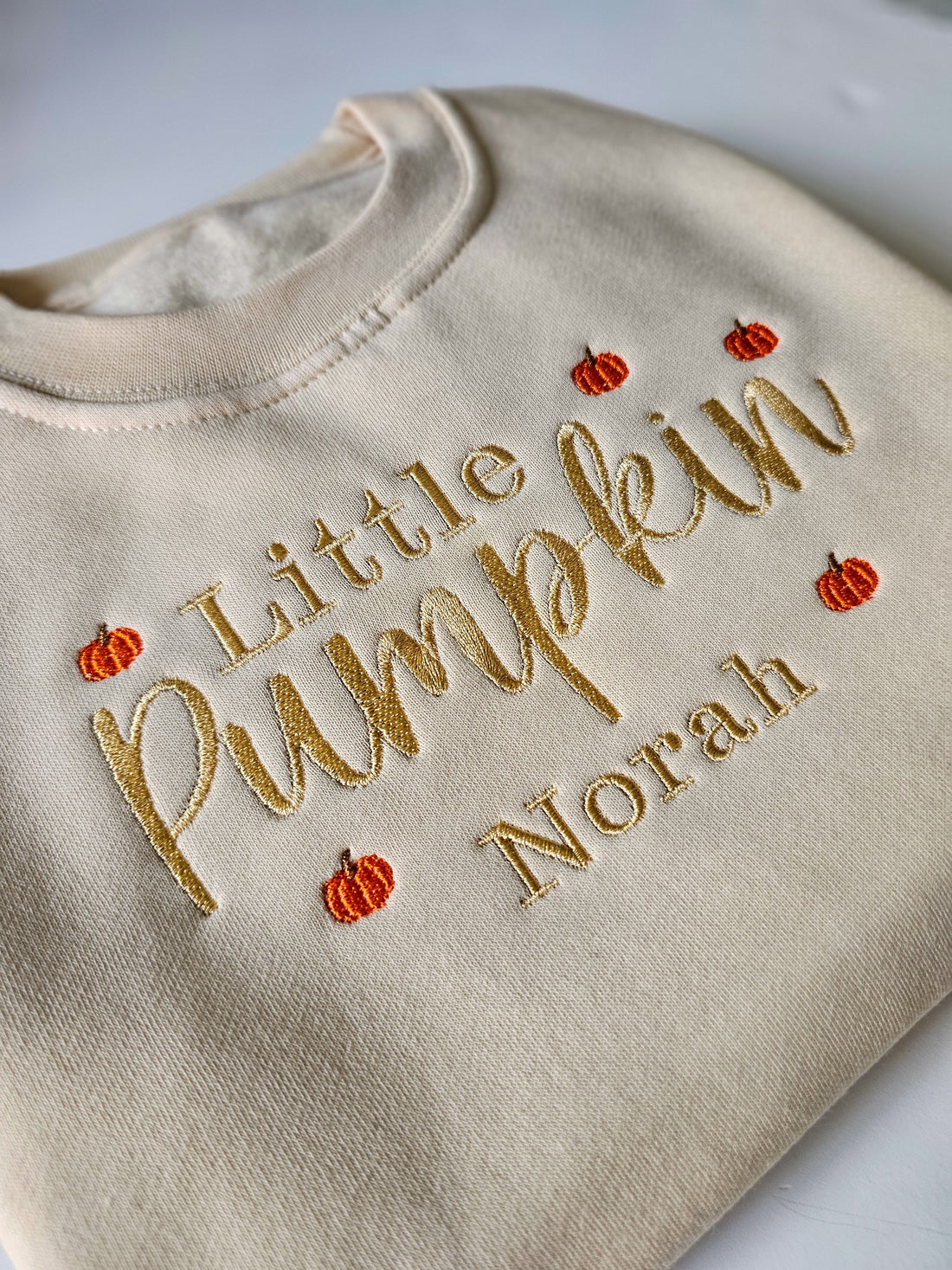 embroidered personalised pumpkin patch jumper
