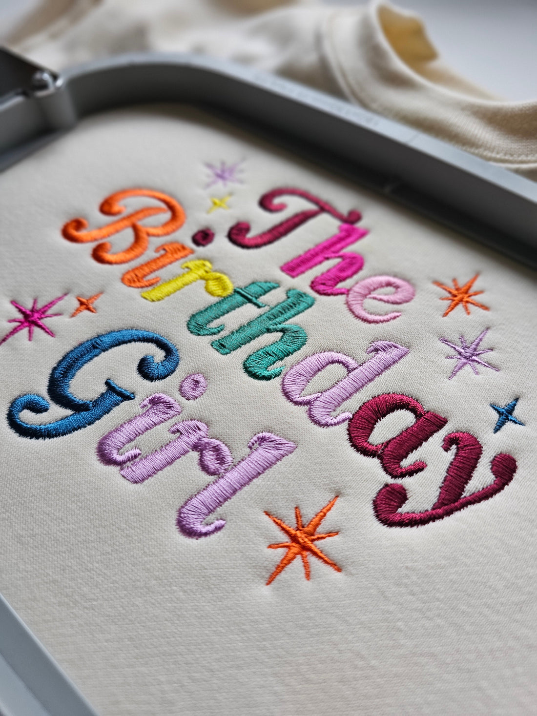 birthday girl rainbow embroidered jumper UK
