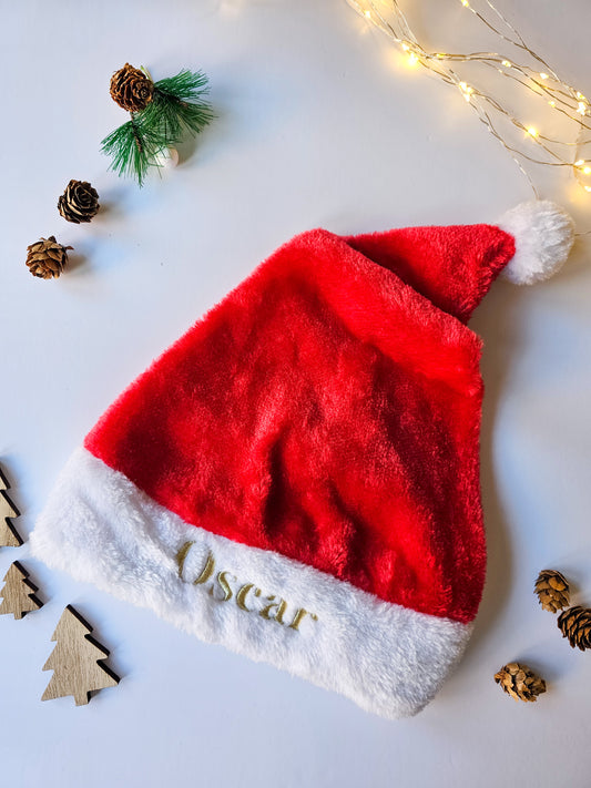 Personalised Luxury Embroidered Santa Hat – For Adults & Children