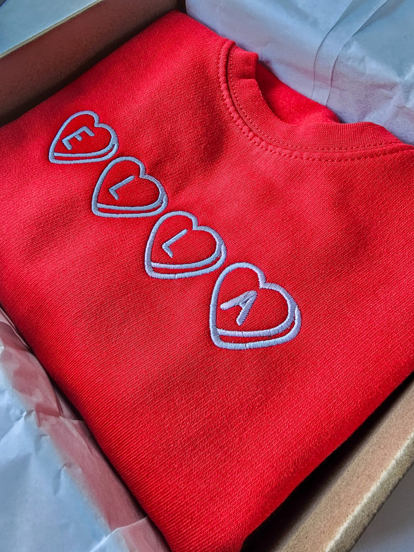 Personalised, Embroidered, Children's Valentines Jumper