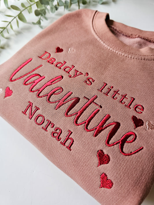 Personalised, Embroidered, Children's Valentines Jumper