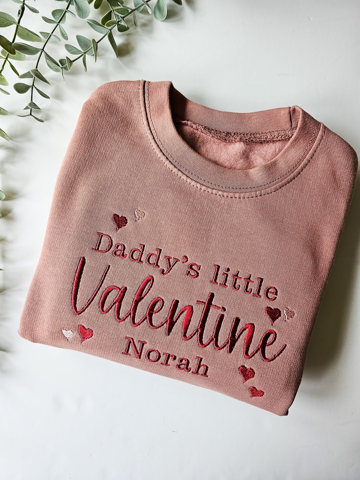 Personalised, Embroidered, Children's Valentines Jumper