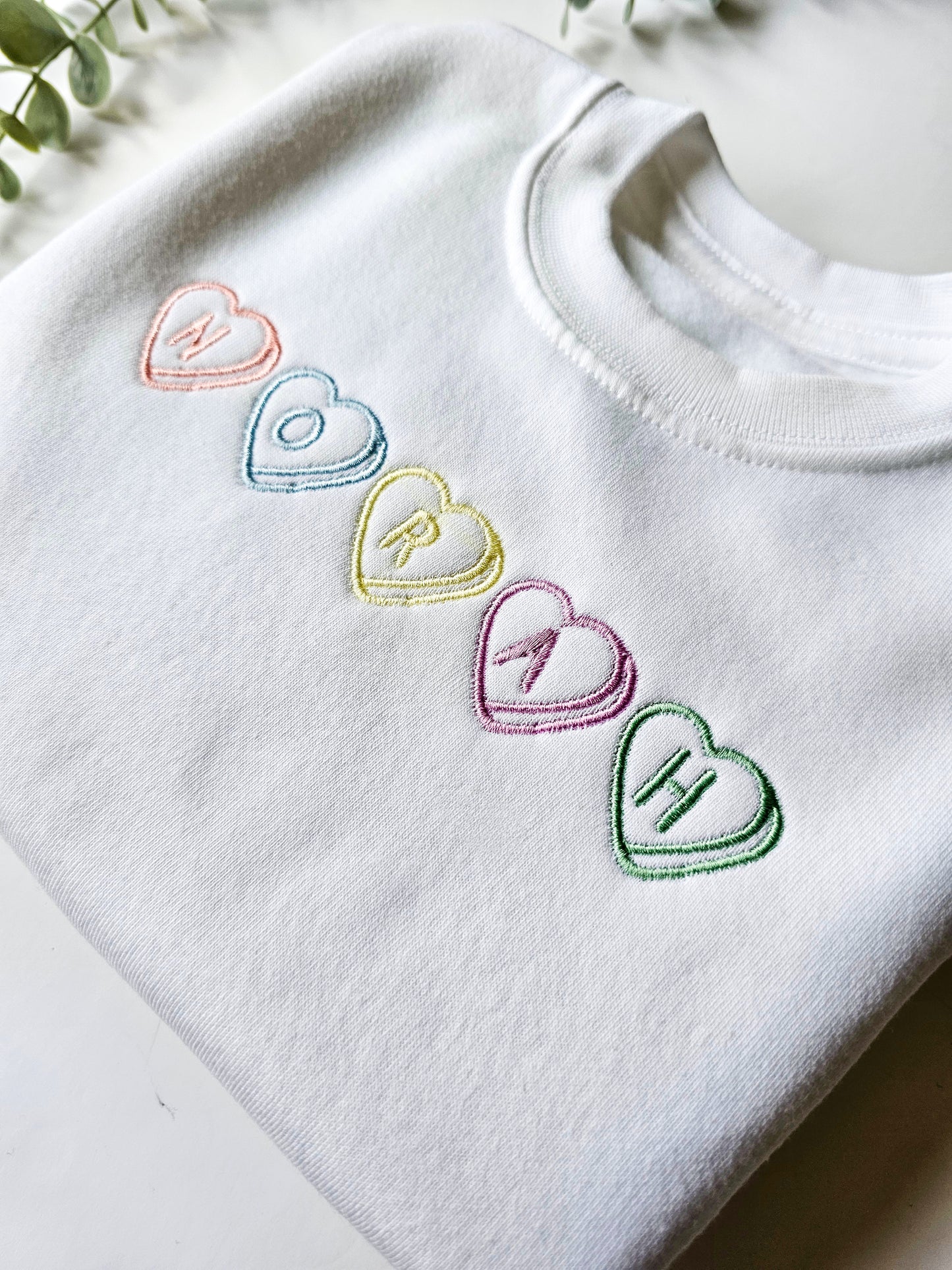 Personalised, Embroidered, Children's Valentines Jumper