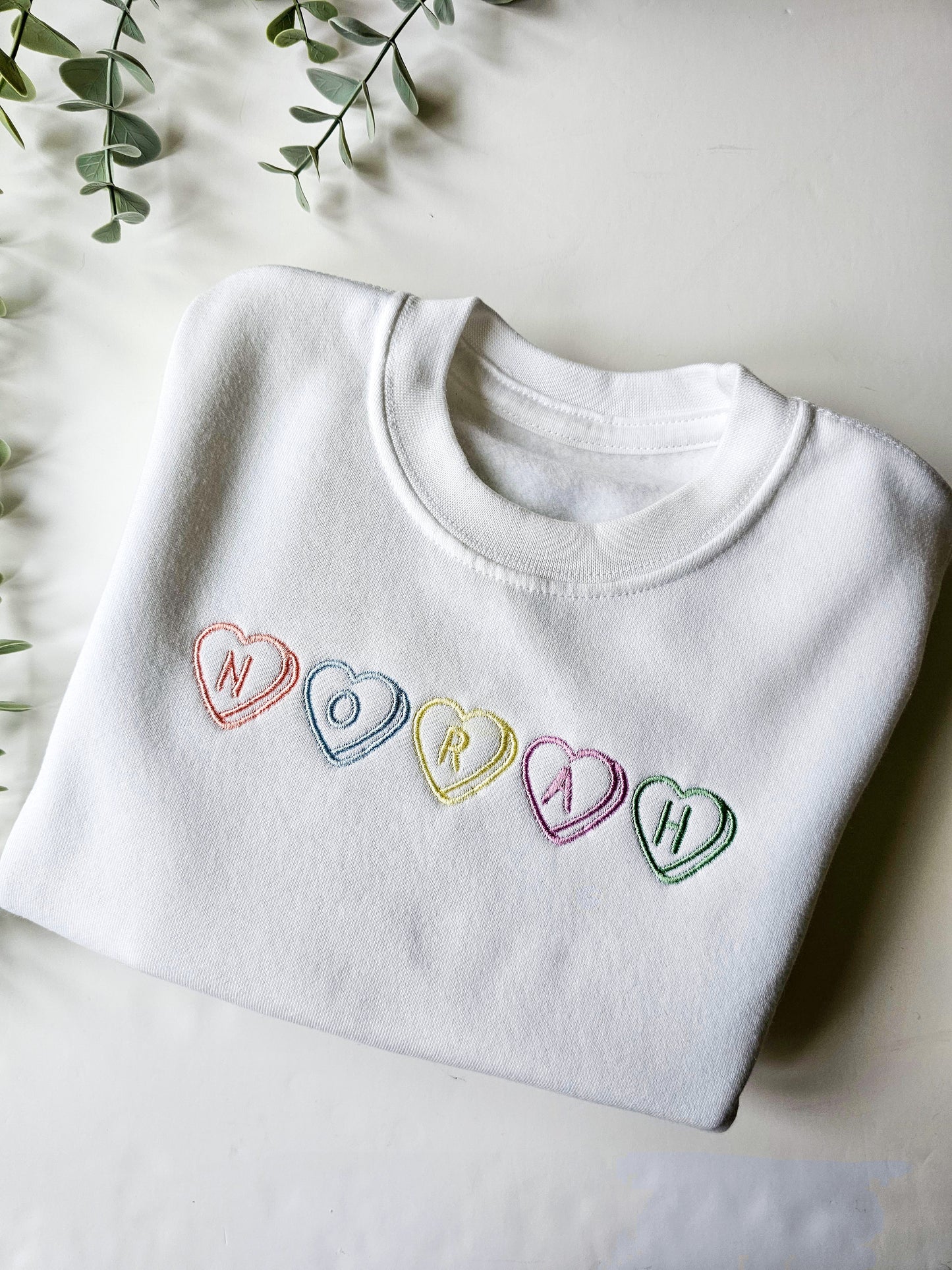 Personalised, Embroidered, Children's Valentines Jumper