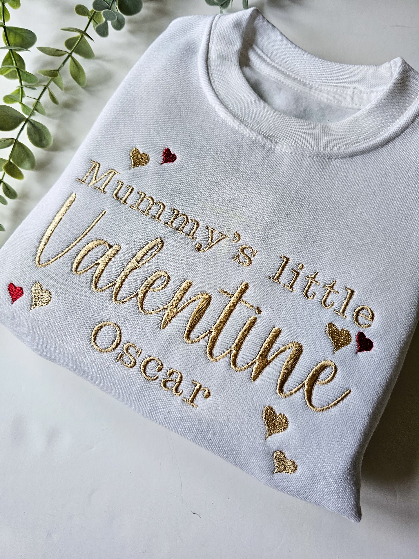 Personalised, Embroidered, Children's Valentines Jumper