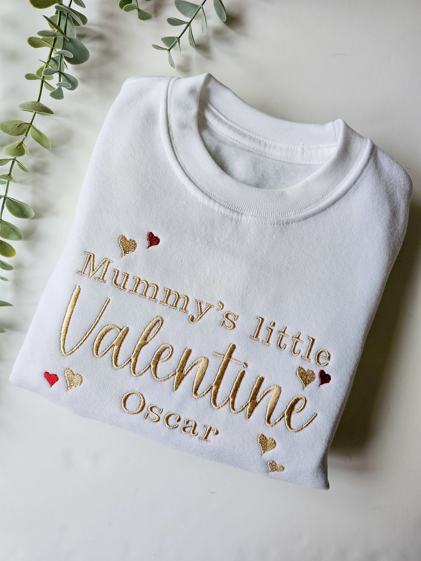 Personalised, Embroidered, Children's Valentines Jumper