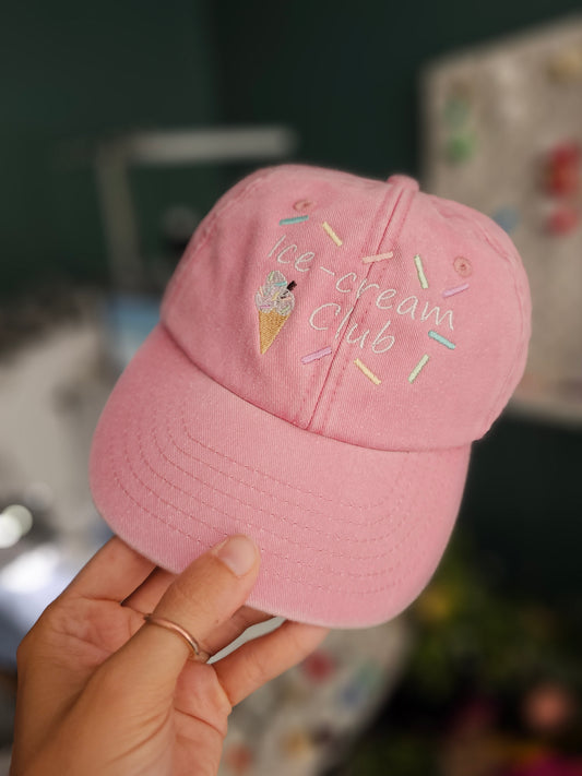 Kids’ Ice Cream Club Vintage Wash Cap | Personalisation Available