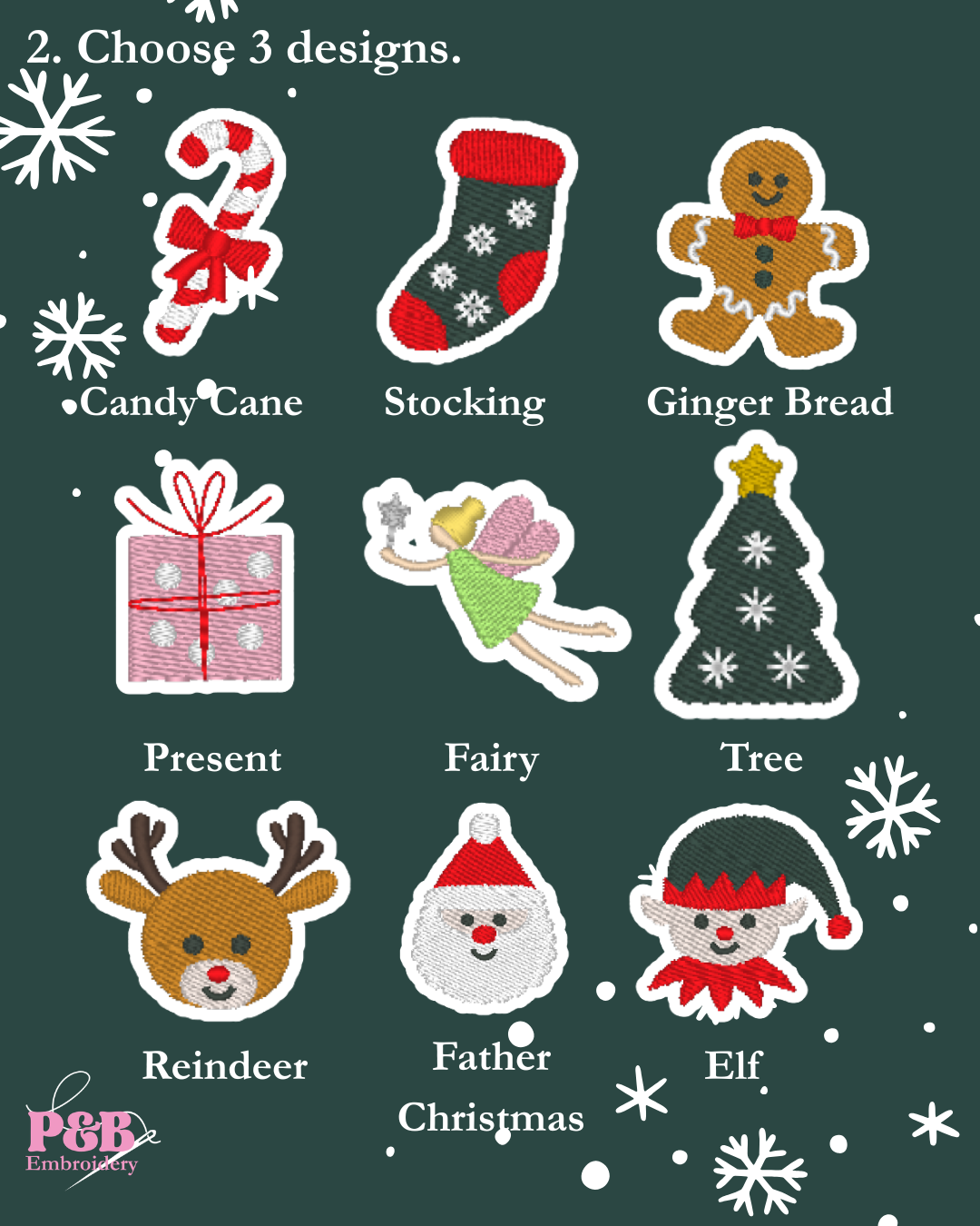 Pick ’n’ Mix Personalised Jumper | Choose Jumper & Thread Colours | Custom Embroidered Festive Designs | Gift UK