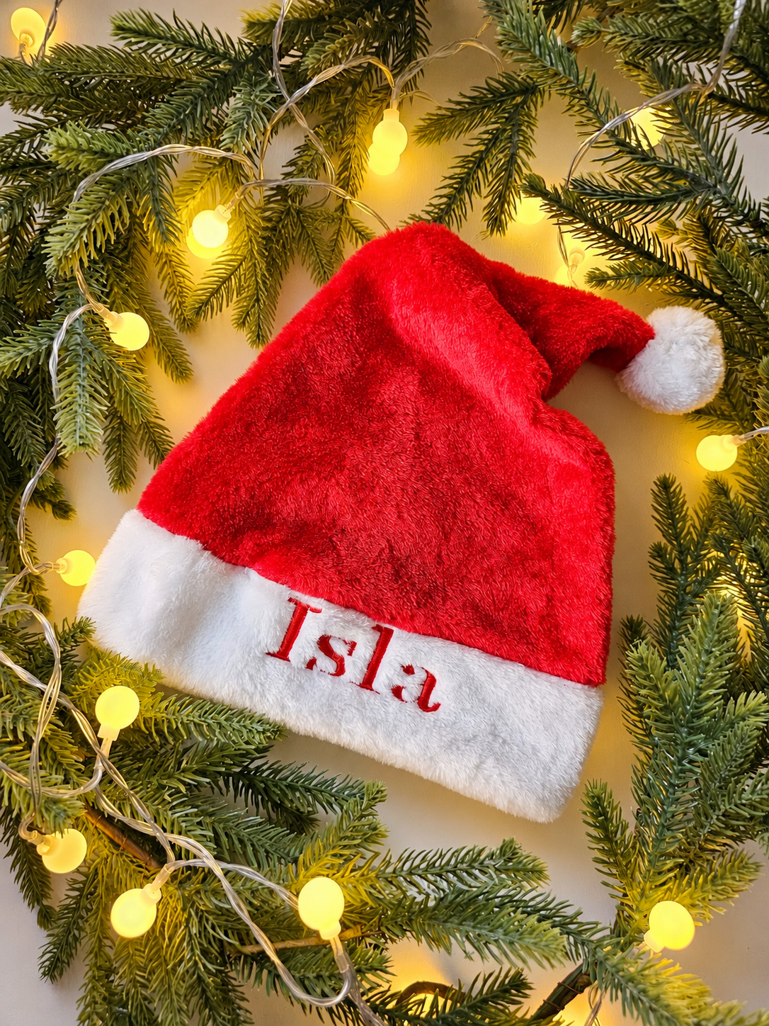 Personalised Luxury Embroidered Santa Hat – For Adults & Children
