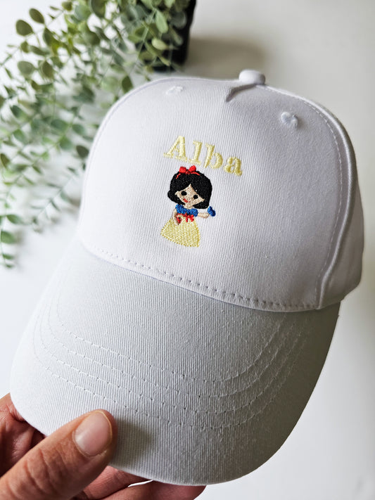 Personalised embroidered snow white cap for children