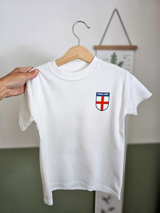 Personalised England Football T-Shirt | Custom Name & Number | Kids & Adults