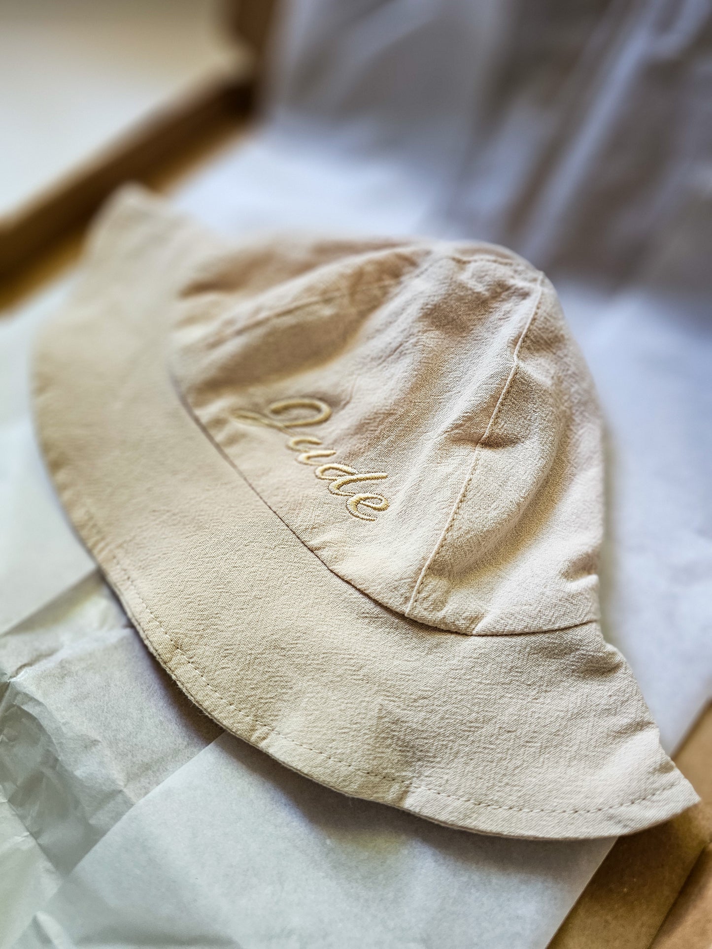 Personalised, Embroidered Baby Sun Hat
