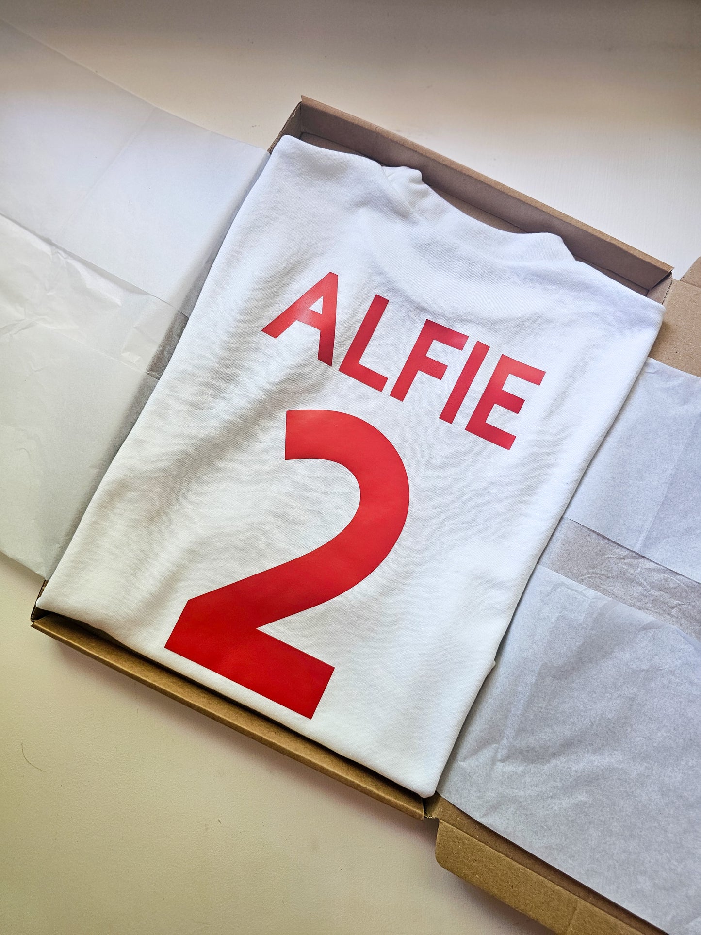 Personalised England Football T-Shirt | Custom Name & Number | Kids & Adults
