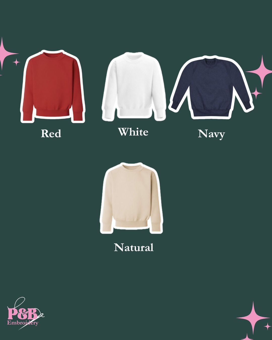 Personalised Children’s Christmas Jumper | Embroidered Name with Santa Hat | Custom Festive Jumper UK