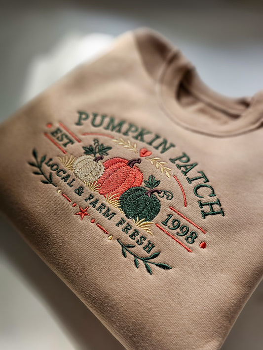 Matching Pumpkin Patch Jumper for Adults & Kids – Embroidered Family Autumn Sweatshirt