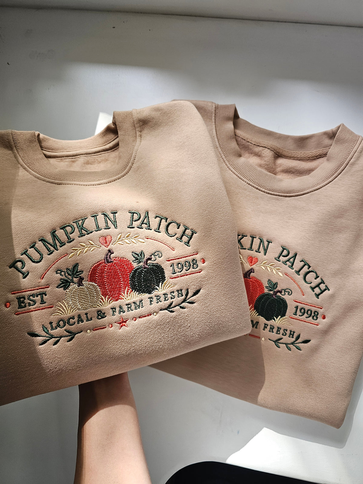 Matching Pumpkin Patch Jumper for Adults & Kids – Embroidered Family Autumn Sweatshirt