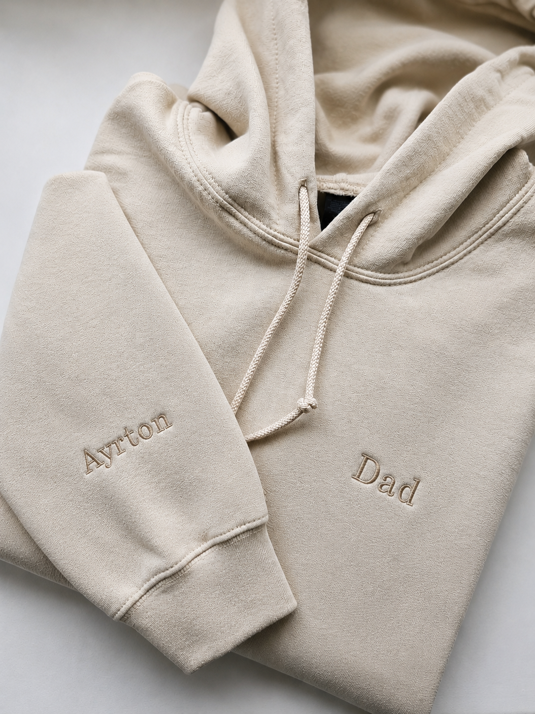 Personalized Dad Hoodie Custom Kids Names Embroidered on Sleeve