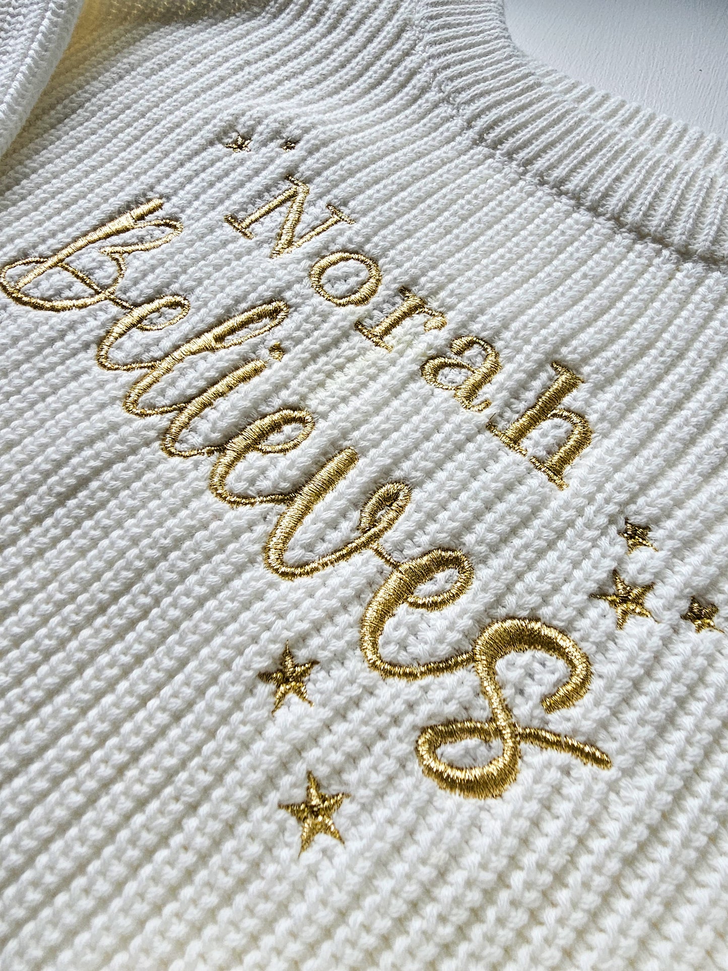 Personalised Children’s Knitted Christmas Jumper | Embroidered “Believe” | Custom Name Festive Gift UK | Christmas Gift UK