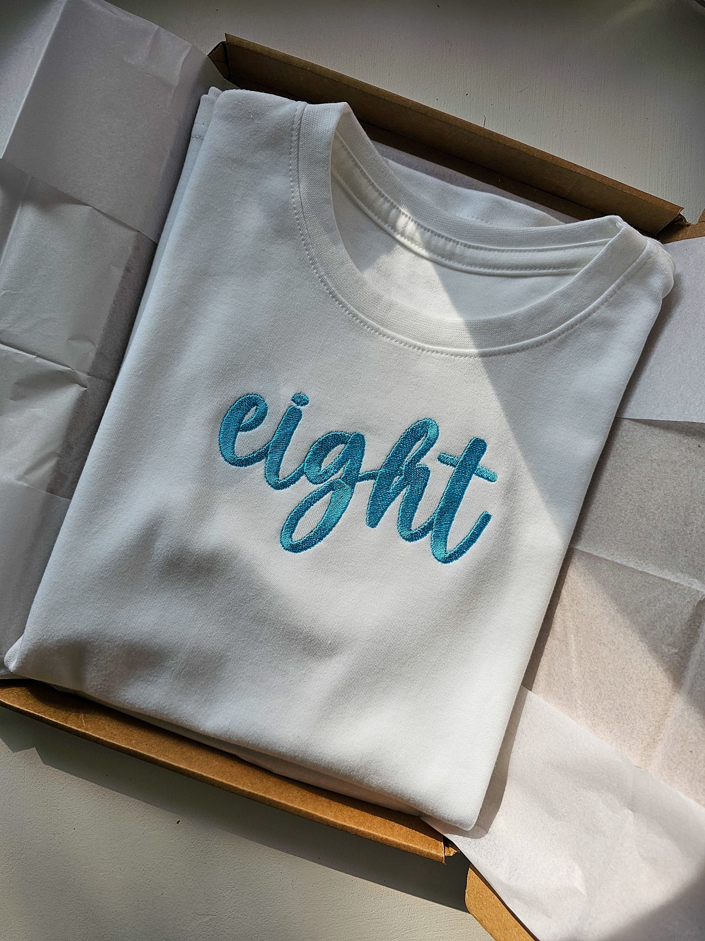 Embroidered Birthday T-Shirt (Age 1–10) | Personalised Kids Birthday Outfit | Minimalist Birthday Tee