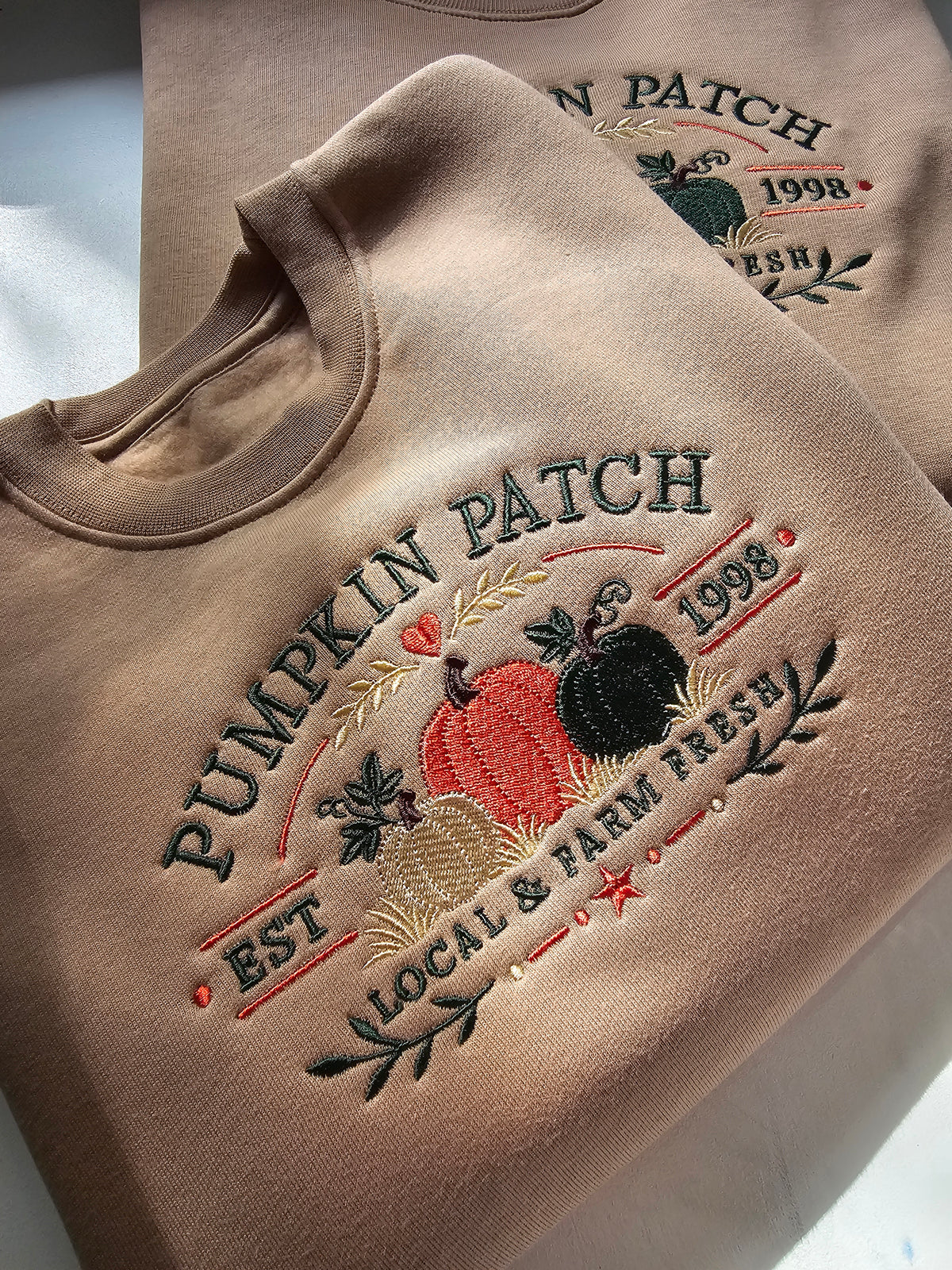 Matching Pumpkin Patch Jumper for Adults & Kids – Embroidered Family Autumn Sweatshirt