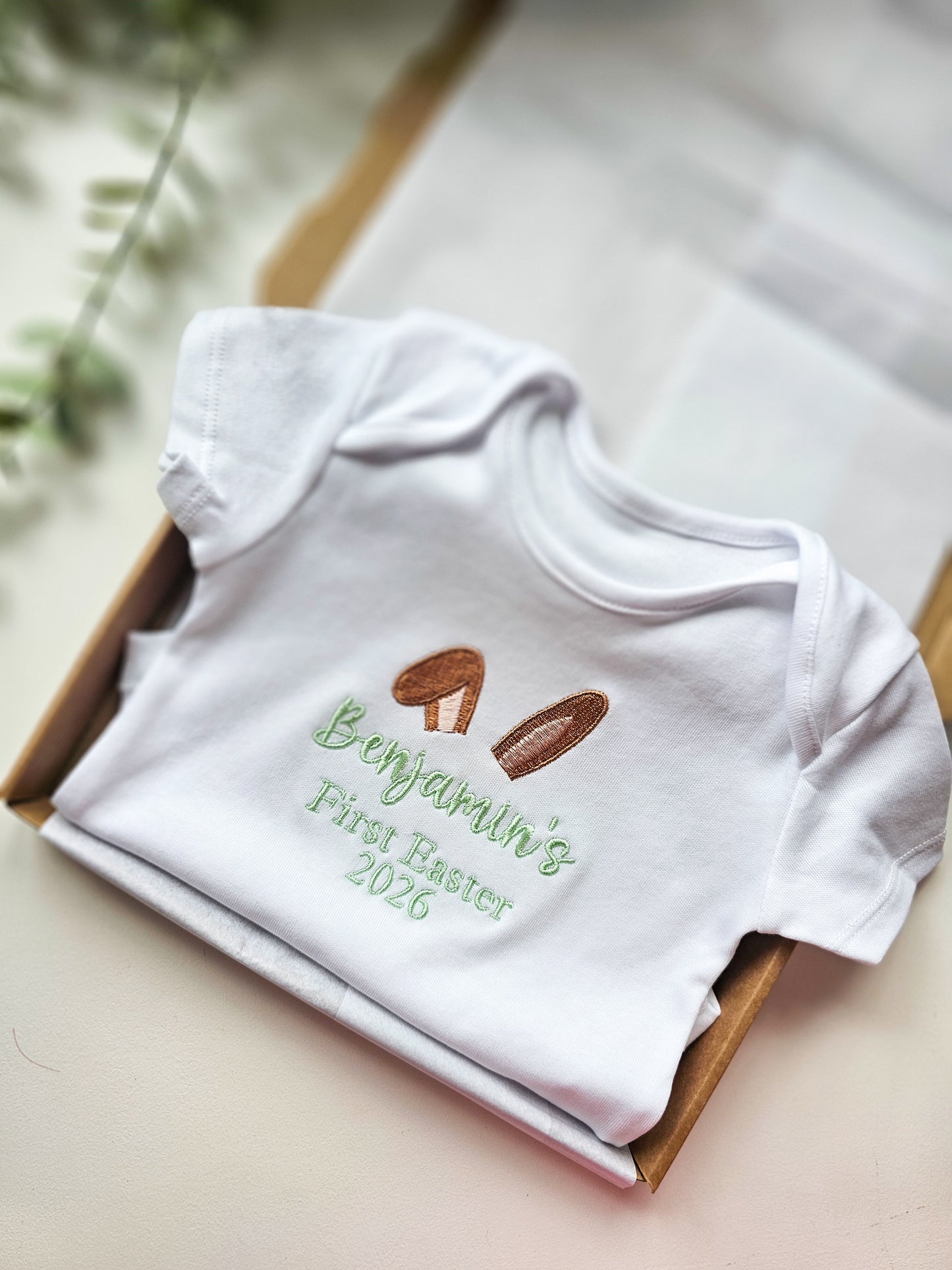 Personalised Baby's First Easter's 2026,Short-sleeved vest