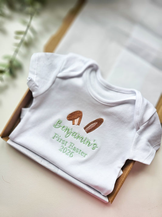 Personalised Baby's First Easter's 2026,Short-sleeved vest