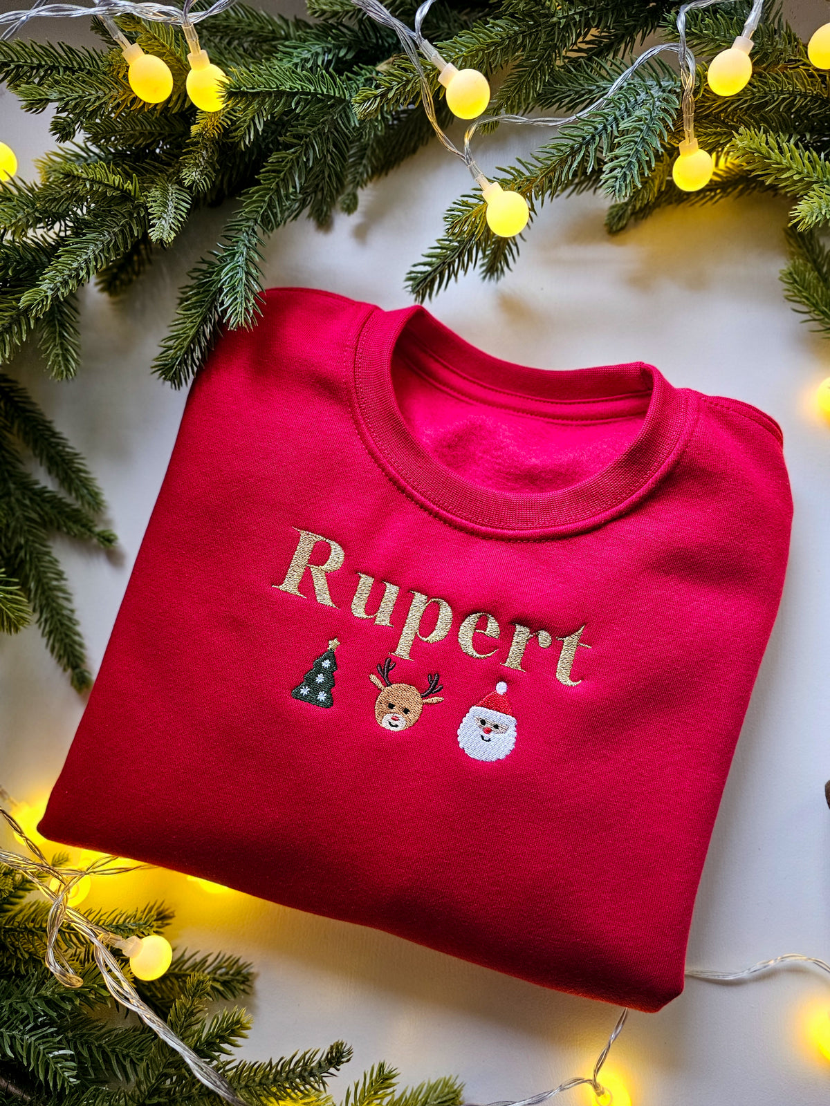 Pick ’n’ Mix Personalised Jumper | Choose Jumper & Thread Colours | Custom Embroidered Festive Designs | Gift UK