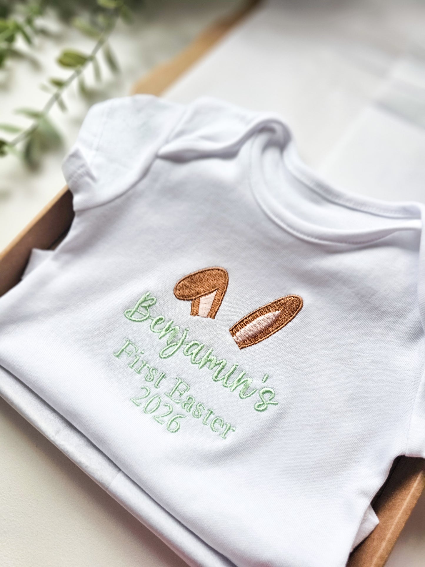 Personalised Baby's First Easter's 2026,Short-sleeved vest