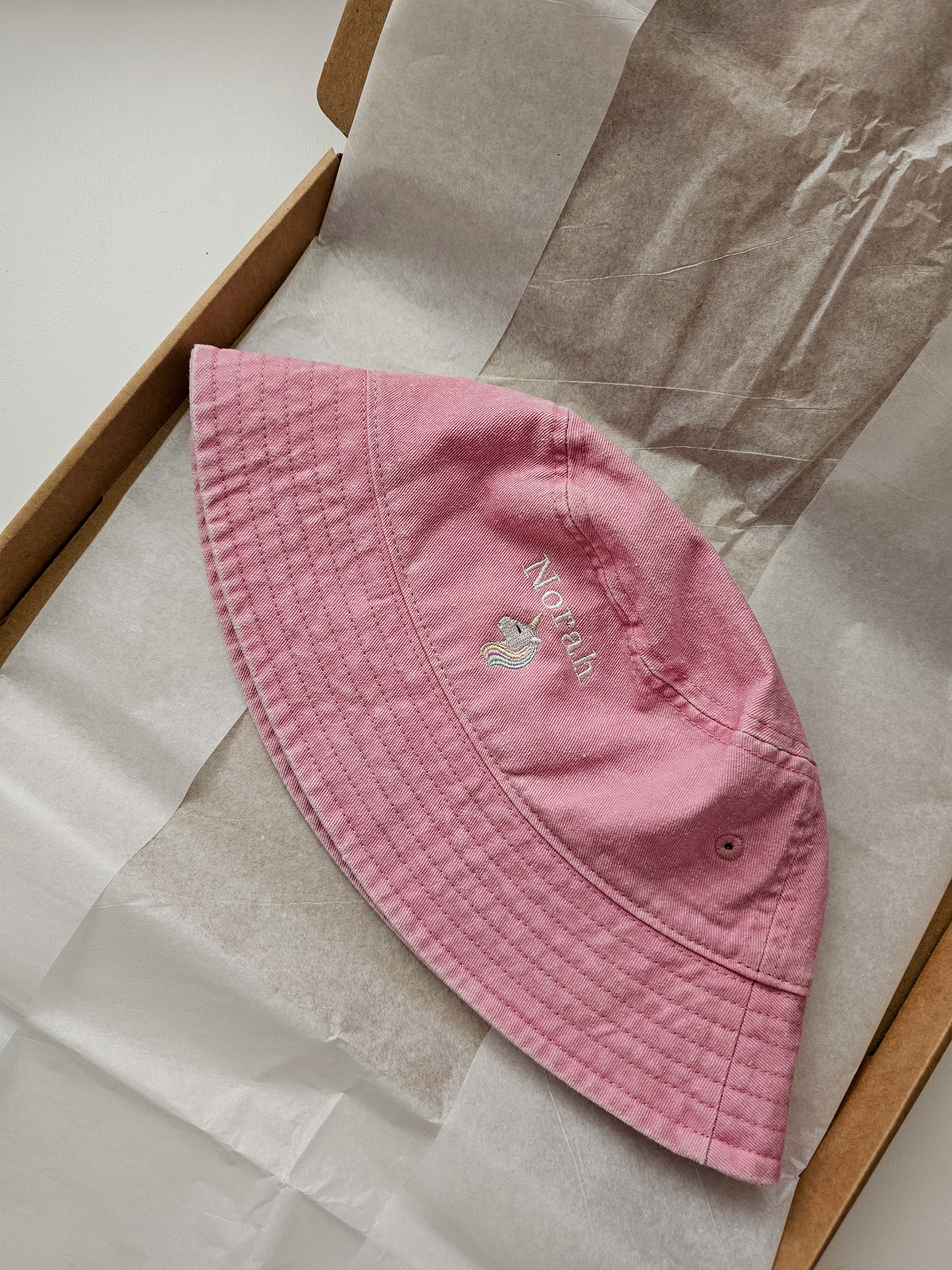 Personalised Bucket Hat with Name & Motif | Embroidered Kids Sun Hat (Ages 3–12)