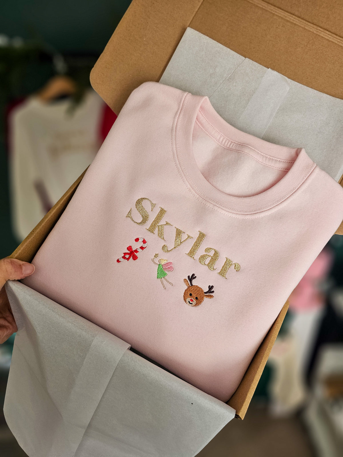 Pick ’n’ Mix Personalised Jumper | Choose Jumper & Thread Colours | Custom Embroidered Festive Designs | Gift UK