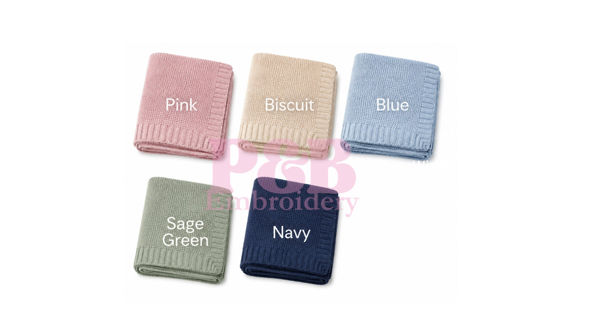 Embroidered Personalised Woolen Baby Blanket