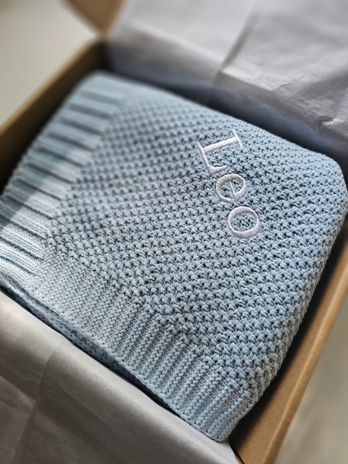 Embroidered Personalised Woolen Baby Blanket