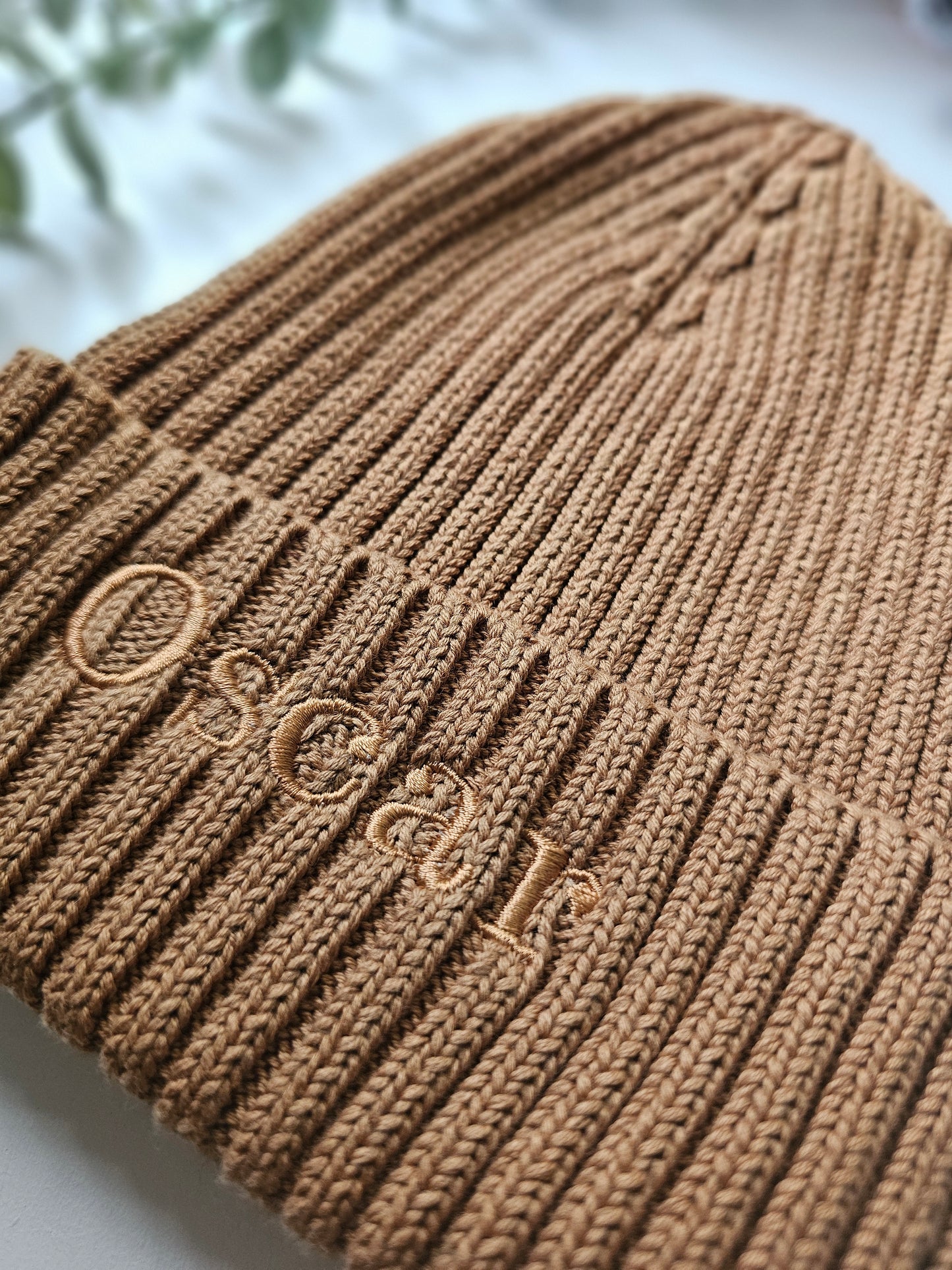 Personalised Organic Ribbed Beanie (3–10 Years)