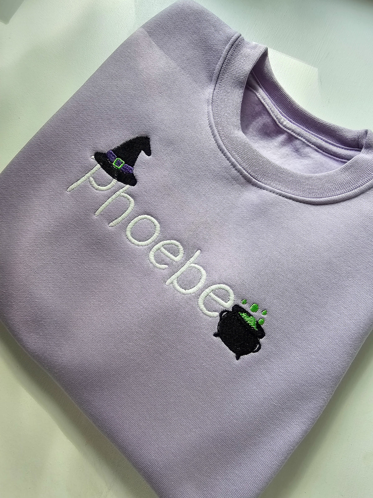 Personalised Witch Name Jumper for Kids – Glow in the Dark Halloween Sweatshirt