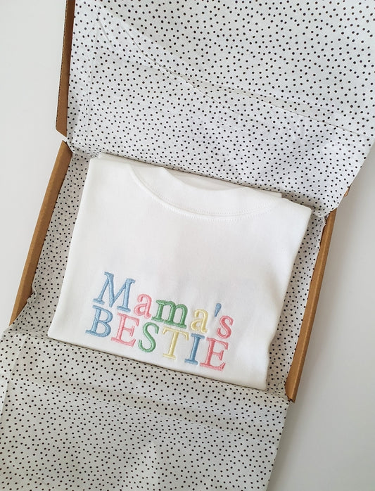 Personalised “Mama’s Bestie Since [Year]” Embroidered Children’s T-Shirt